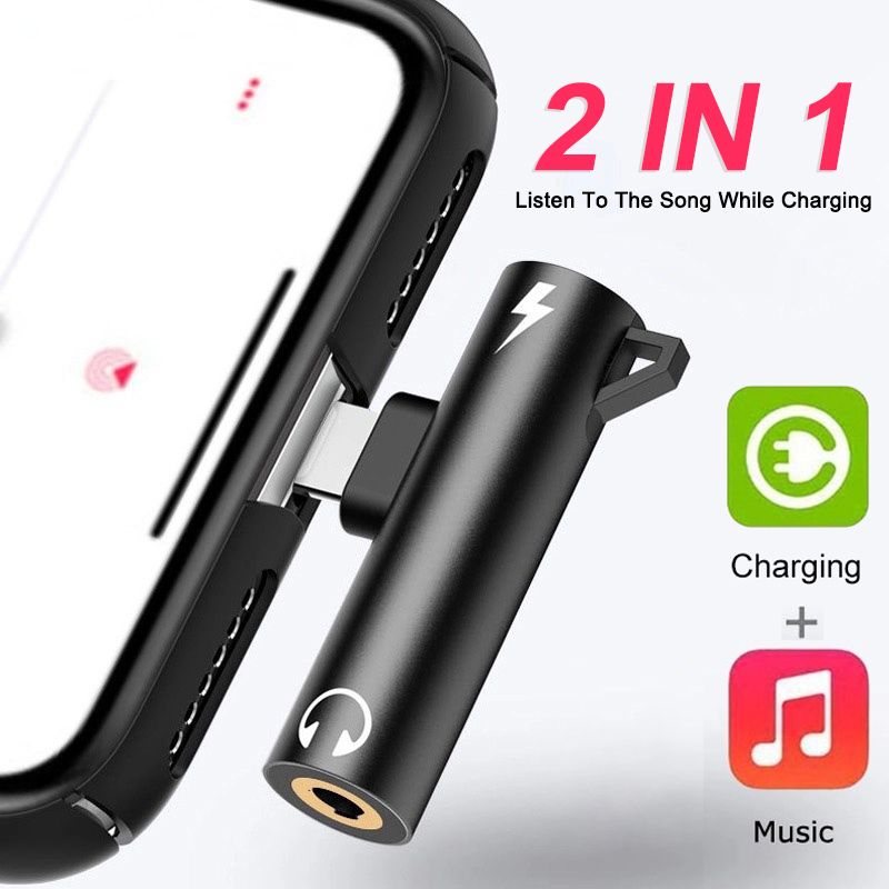 Wired Earphone Lightning - Адаптер-сплиттер 2 в 1 для аудио