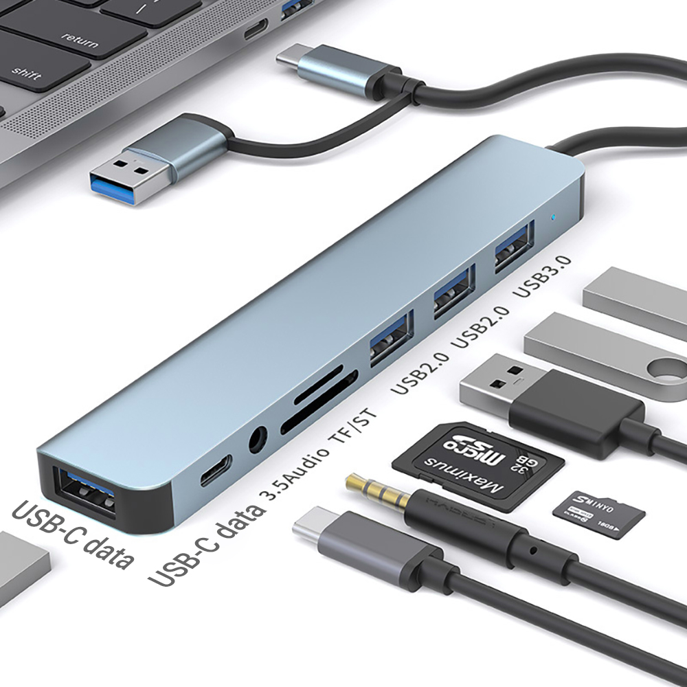 Officeworks Tablet Accessories - Многофункциональная док-станция USB 9-в-1 с двумя
