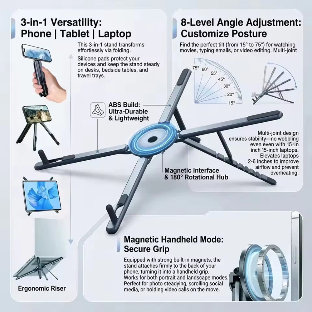 Essential Tablet Accessories - Портативный магнитный держатель для телефона и