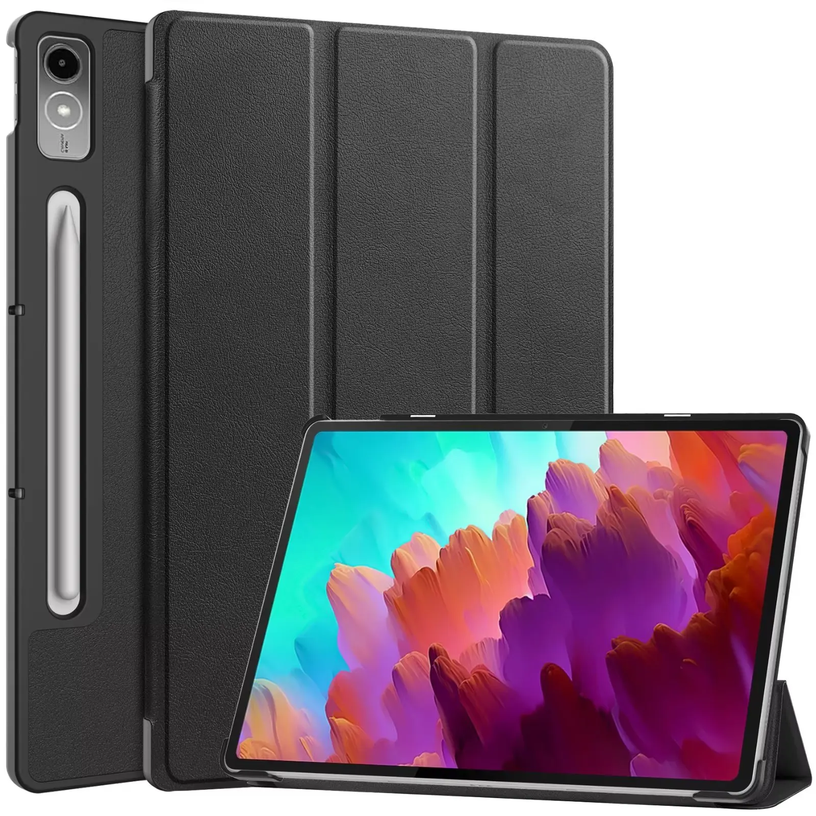 Lenovo Tablet P12 Accessories - Трехсекционный магнитный кожаный чехол-подставка для Lenovo