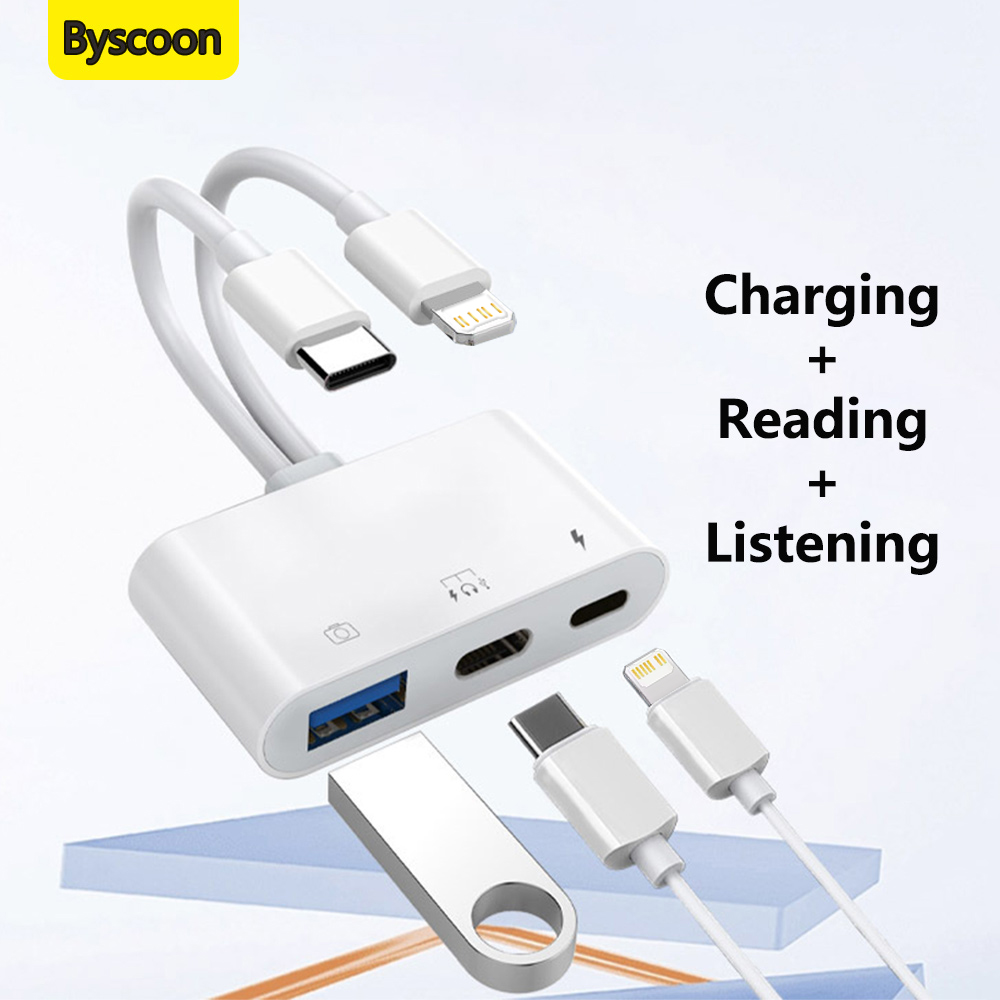 Wired Earphone Lightning - 2 в 1, Lightning Type C