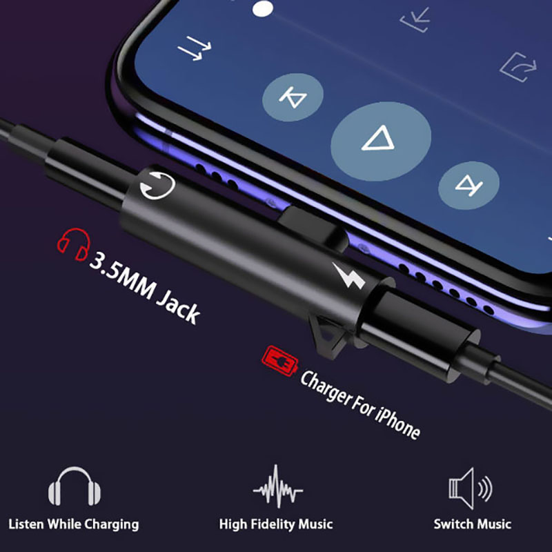 Адаптер-сплиттер 2 в 1 для ауд – обзор и цена Wired Earphone Lightning