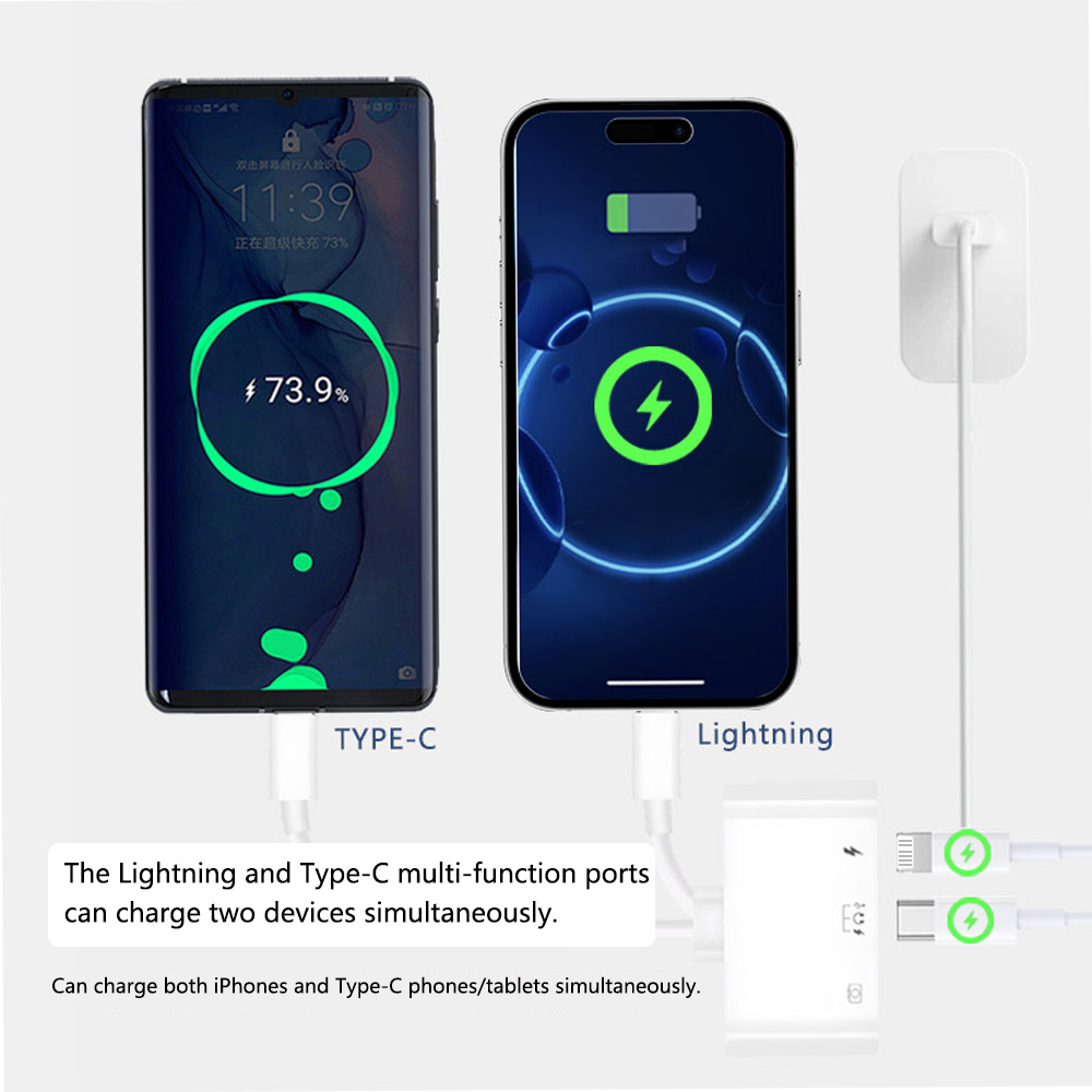 2 в 1, Lightning Type C к USB  – обзор и цена Wired Earphone Lightning