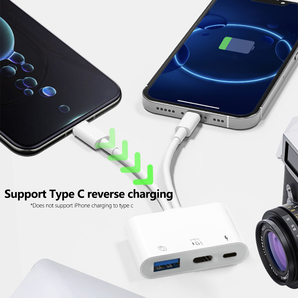 2 в 1, Lightning Type C к USB  – обзор и цена Wired Earphone Lightning